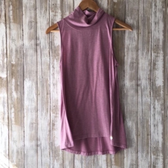 Yogalicious Purple Mock Neck Sleeveless Tee - Picture 1 of 4